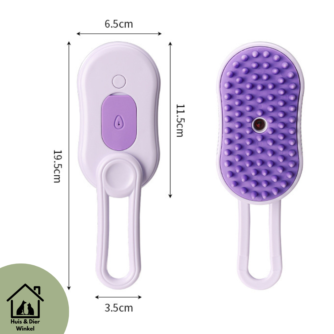 Huis & Dier Winkel - Luxe Dierenborstel met Stoom & Spraytechnologie
