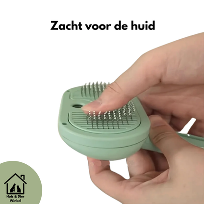 Huis & Dier Winkel - Stoomborstel voor Katten & Honden met Zelfreinigende Haarverwijdering