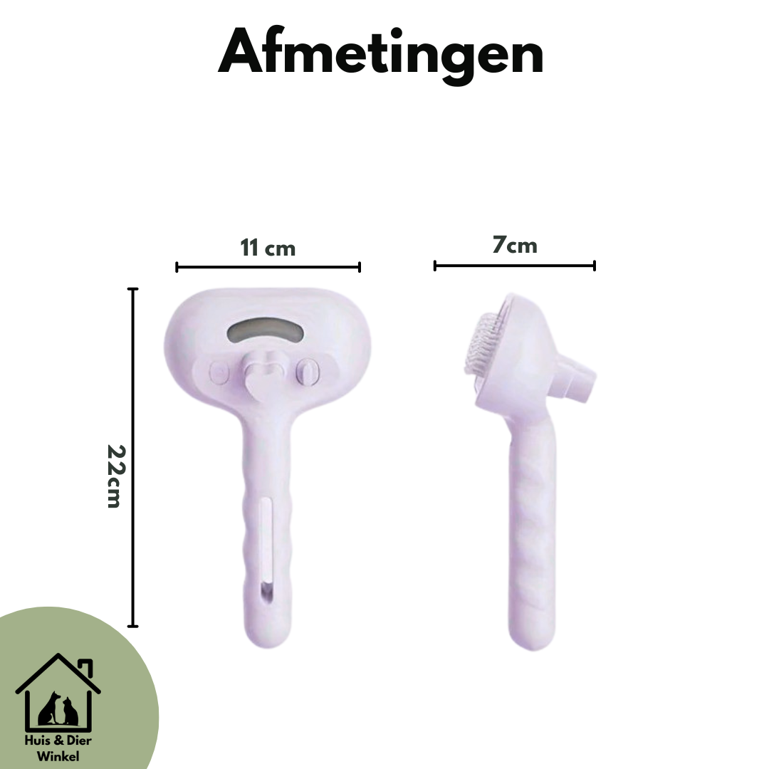 Huis & Dier Winkel - Stoomborstel voor Katten & Honden met Zelfreinigende Haarverwijdering